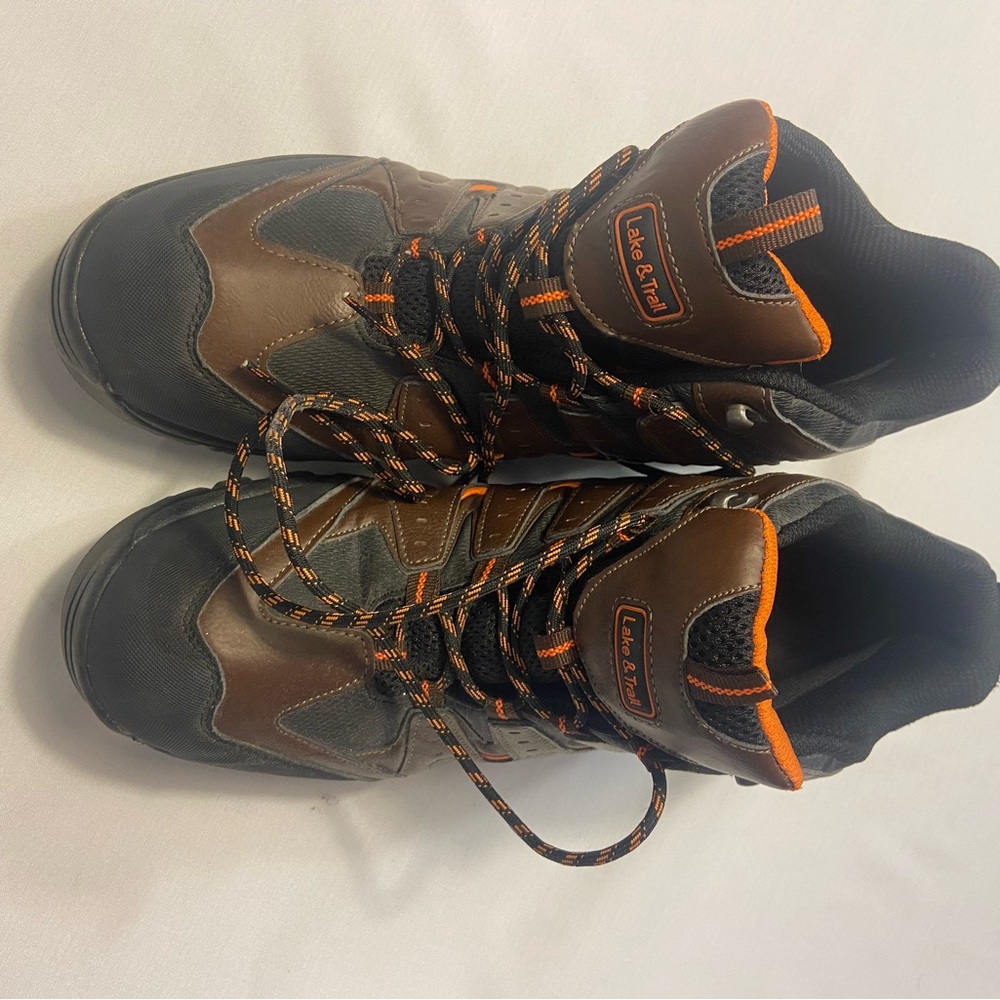 Men's Brown and Orange Hiking Boots